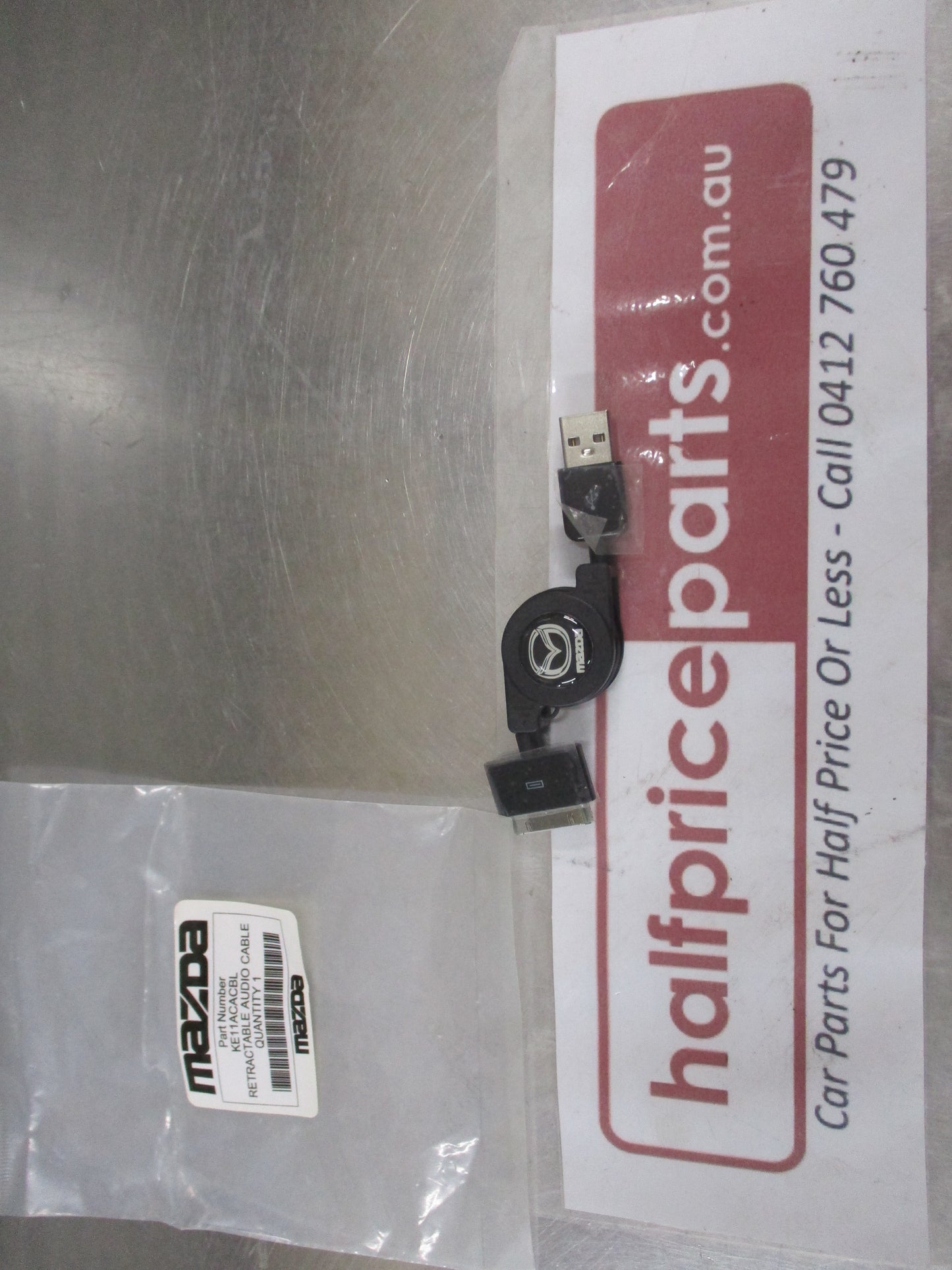 Mazda Genuine Audio Retractable IPhone 4 USB Cable New Part