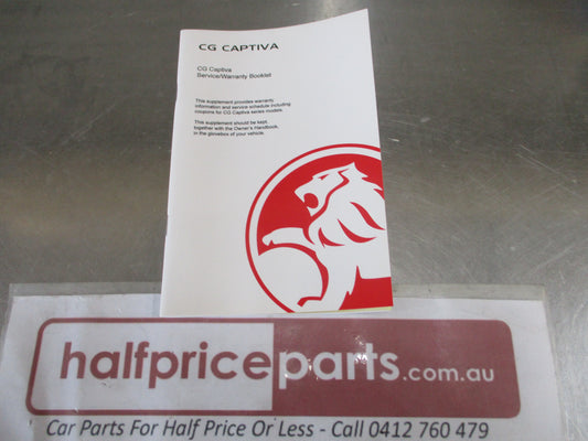 Holden Captiva CG Genuine Log Book Service And Warranty New Part