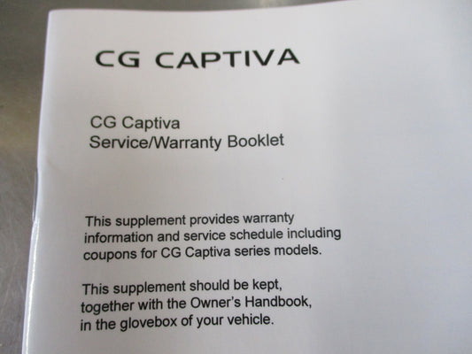 Holden Captiva CG Genuine Log Book Service And Warranty New Part
