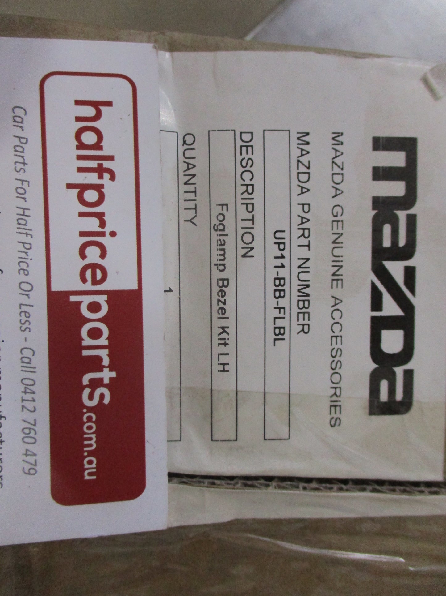 Mazda BT-50 Genuine Left Hand Bulbar Foglamp Bezel Kit New Part