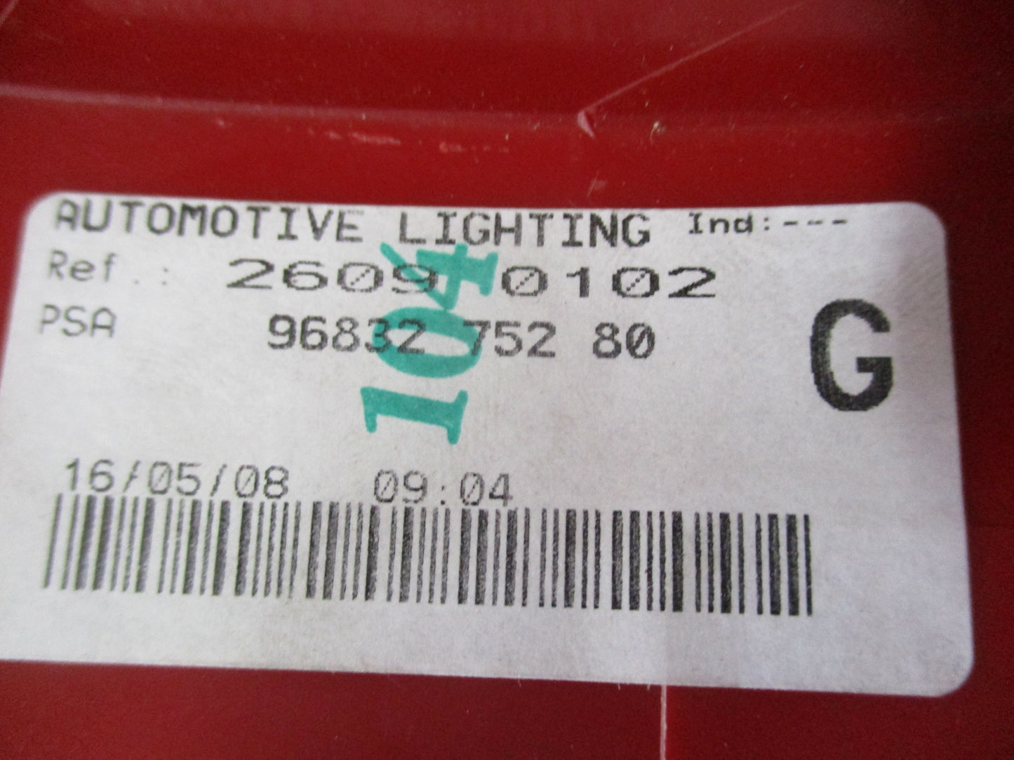 Peugeot 407 Genuine Left Hand Rear Tail Light New Part