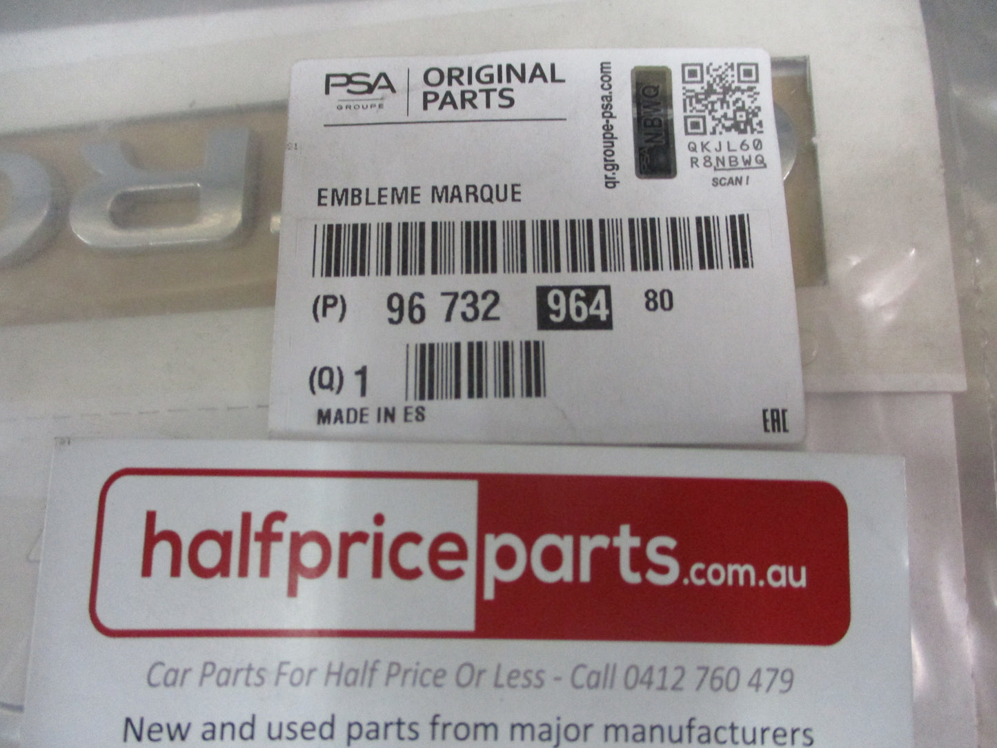 Citroen C4 Genuine Rear Tail Gate Emblem New Part