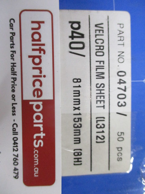 Sun Abrasives Velcro Film Sheet (L312) P40 81mmx153mm (8H) Pack Of 50 New Part