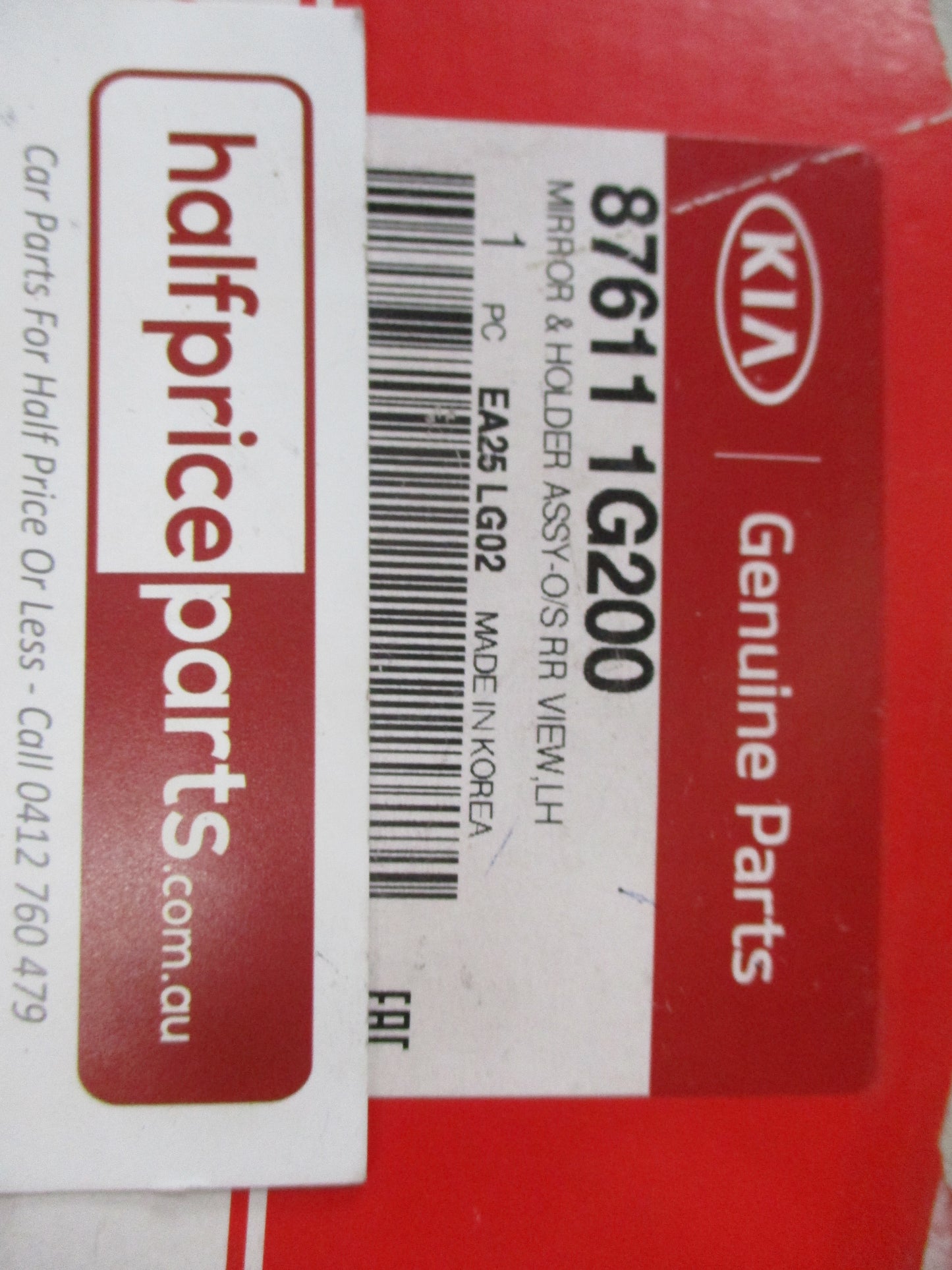 Kia Rio Genuine Left Hand Outside Mirror Glass And Holder New Part