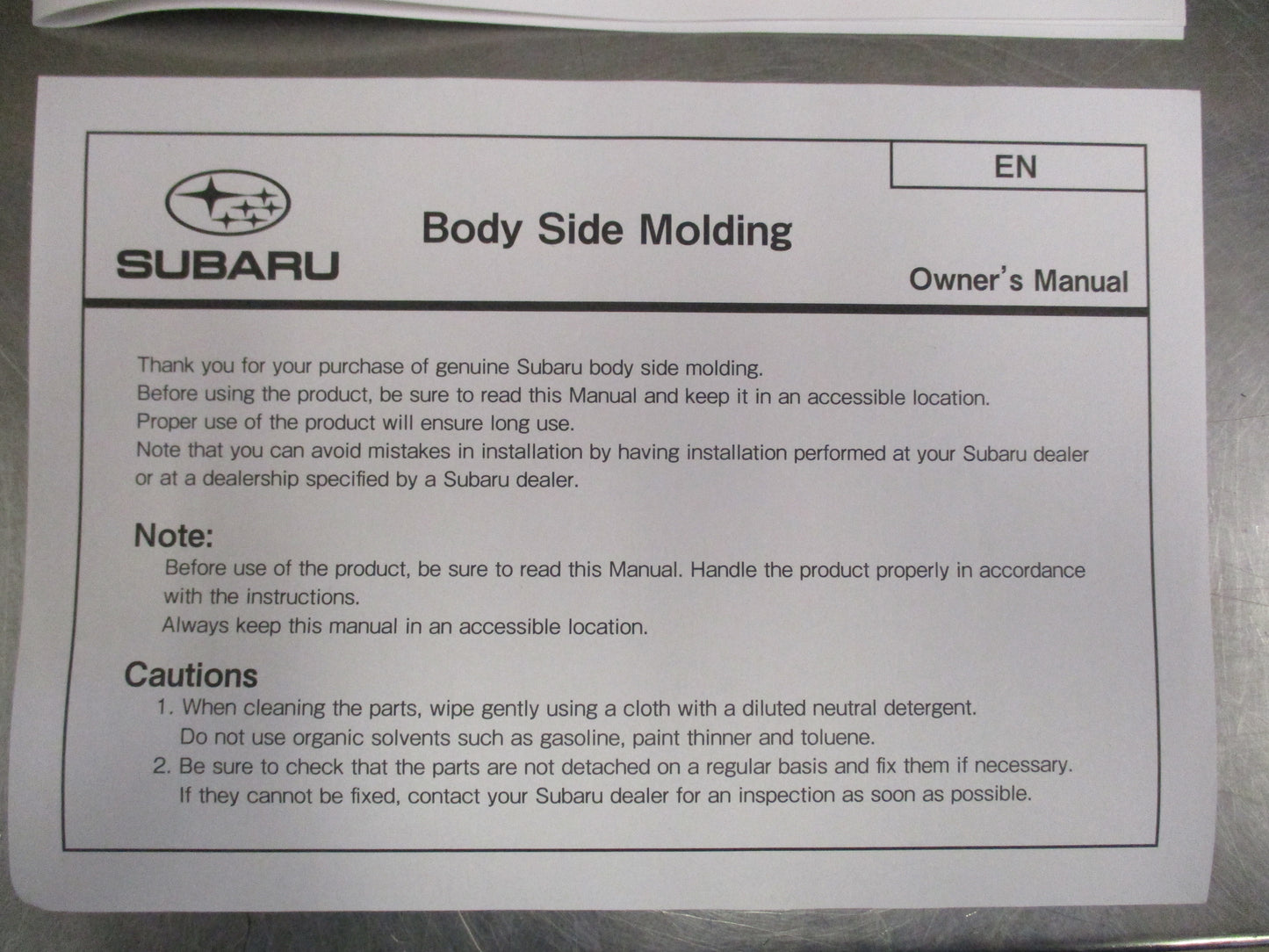 Subaru Genuine Body Moulding Set Of 4 New