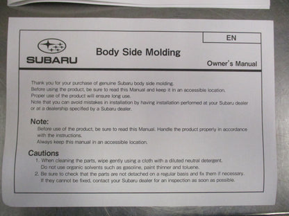 Subaru Genuine Body Moulding Set Of 4 New