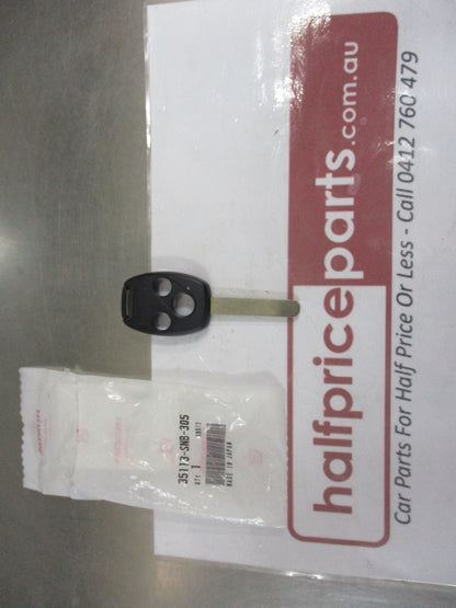 Honda Civic Genuine Black Main Key Blank 1/2 Side New Part