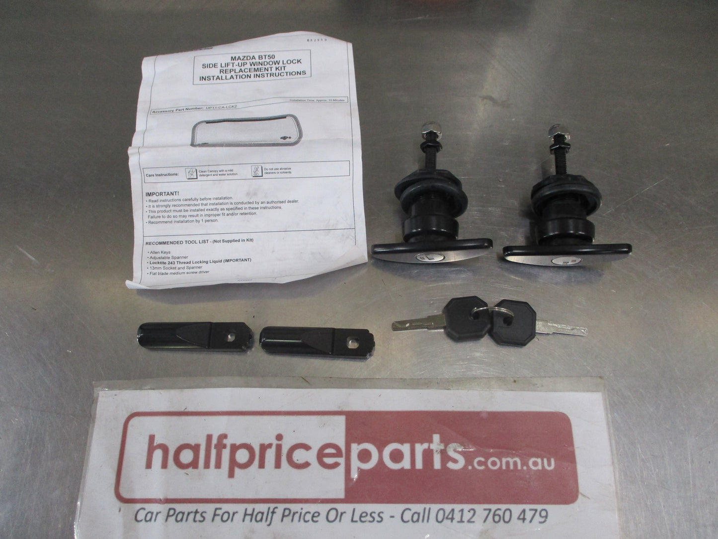 Mazda BT-50 Genuine Side Lift-Up Canopy Window Lock Replacement Kit New Part