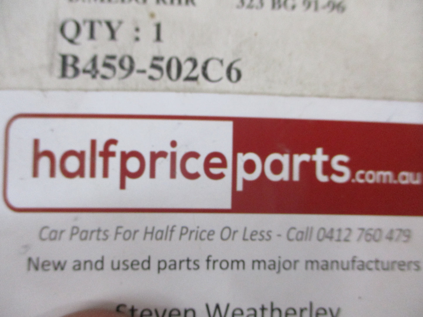 MAZDA 323 Genuine Right Hand Rear Bar Pin Stripe (RED) New Part