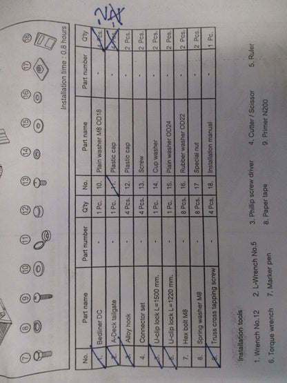 Toyota Hilux Genuine Tub and Tailgate Liner Fitting Kit New Part
