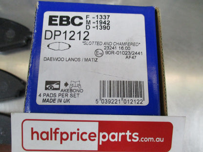 EBC Ultimax Front Brake Pad Set Suits Daewoo Lanos/Matiz 98 To 04 New Part