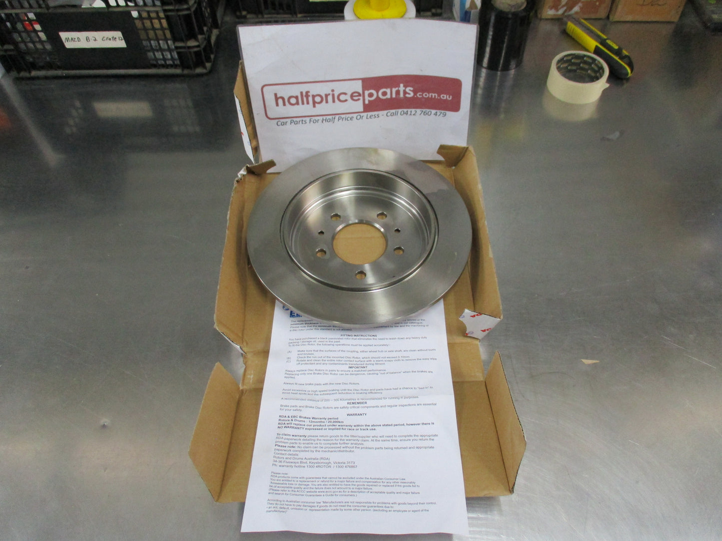 RDA Standard Rear Disc Rotor (Single) To Suit Peugeot 605 91-99 New Part