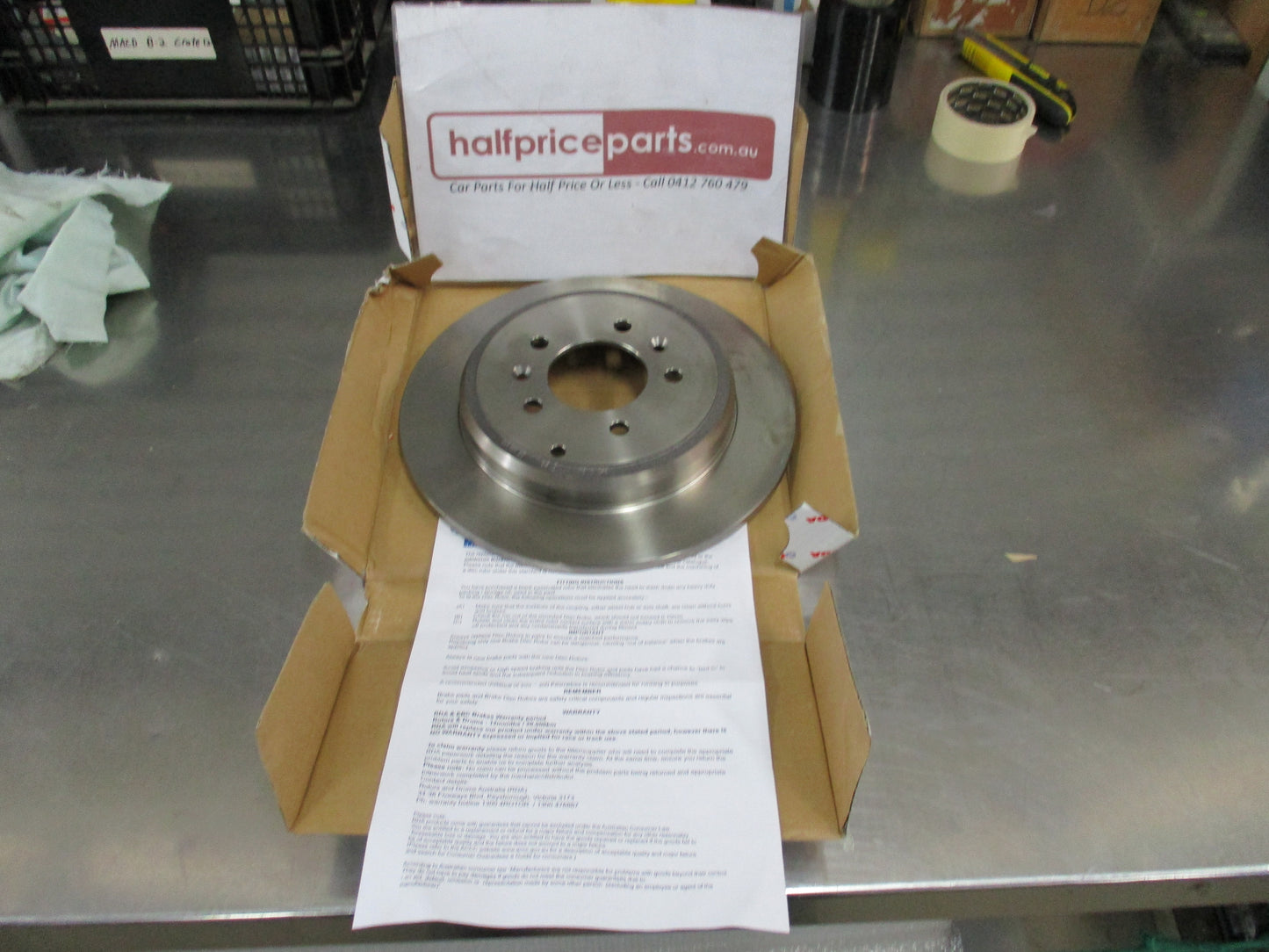 RDA Standard Rear Disc Rotor (Single) To Suit Peugeot 605 91-99 New Part