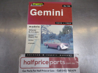Gregorys Genuine Holden Gemini 1979/1982 Service Manual Used Part