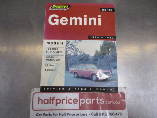 Gregorys Genuine Holden Gemini 1979/1982 Service Manual Used Part