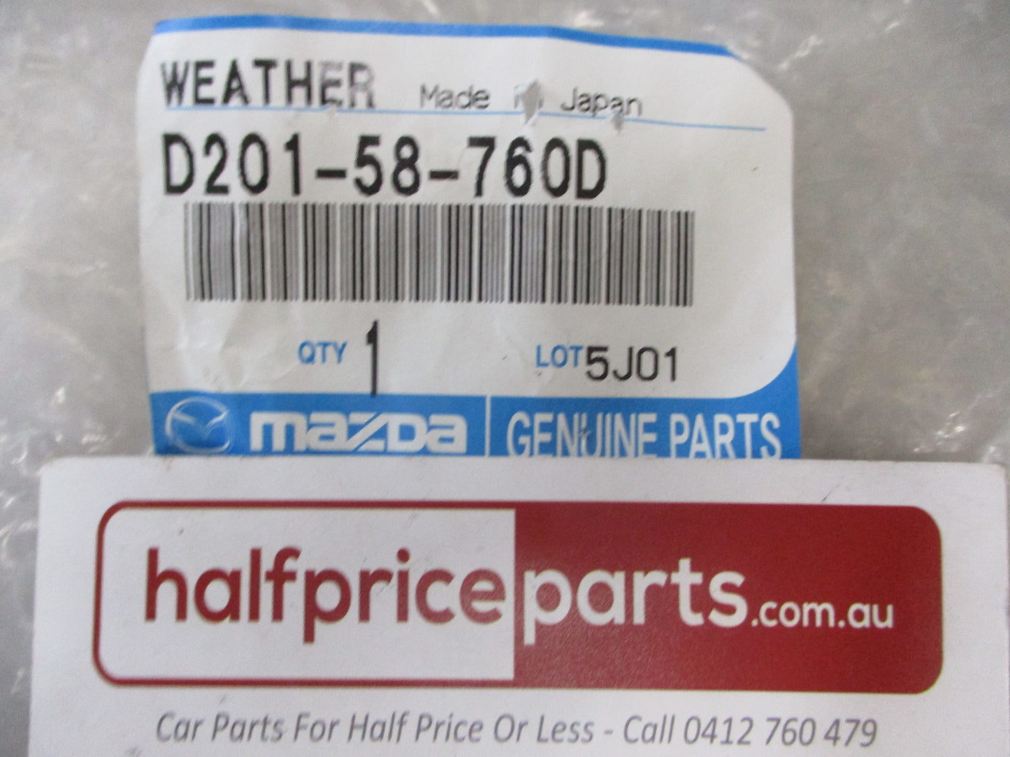Mazda 2 Genuine Right Hand Front Door Weather Strip New Part
