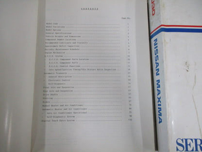 Nissan J30 Maxima Genuine Service Manual and Product Info/Training Manual Used VGC