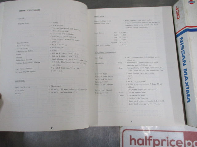 Nissan J30 Maxima Genuine Service Manual and Product Info/Training Manual Used VGC