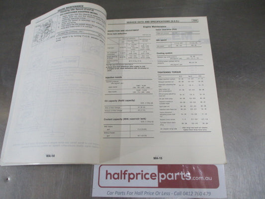 Nissan W40 TD42 Service Manual Supplement 4 Used Book