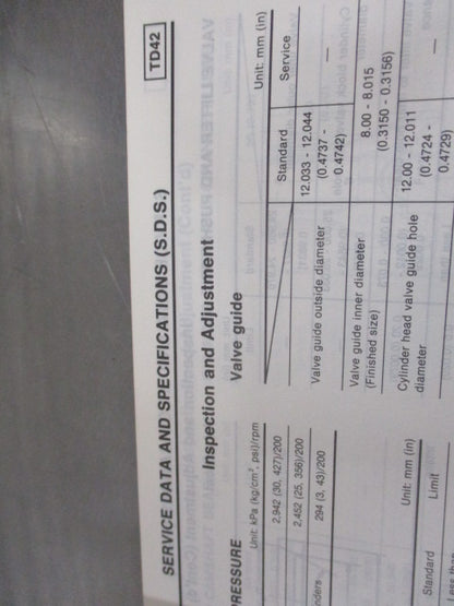 Nissan W40 TD42 Service Manual Supplement 4 Used Book