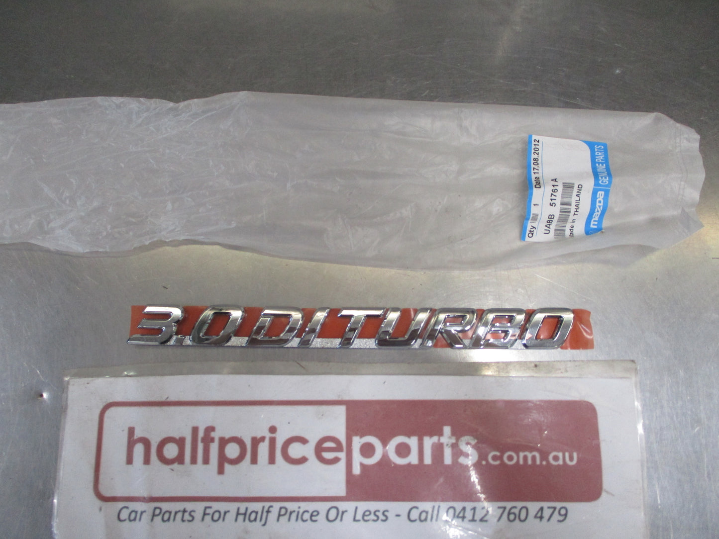 Mazda BT-50 Genuine 3.0L DI Turbo Front Door Chrome Emblem New Part