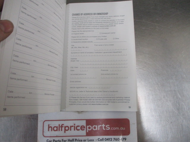 Holden HSV VF Genuine Service/Warranty Book Supercharged LSA New Part .