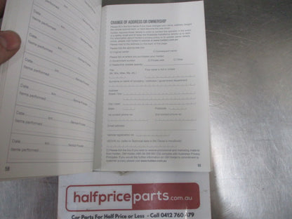 Holden HSV VF Genuine Service/Warranty Book Supercharged LSA New Part .