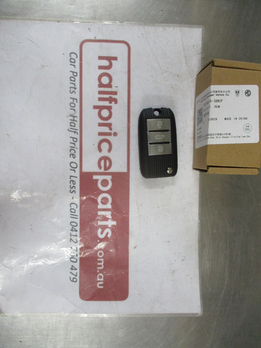 MG ZS Genuine 3 Button Flip Remote Key (Un-Cut) New Part