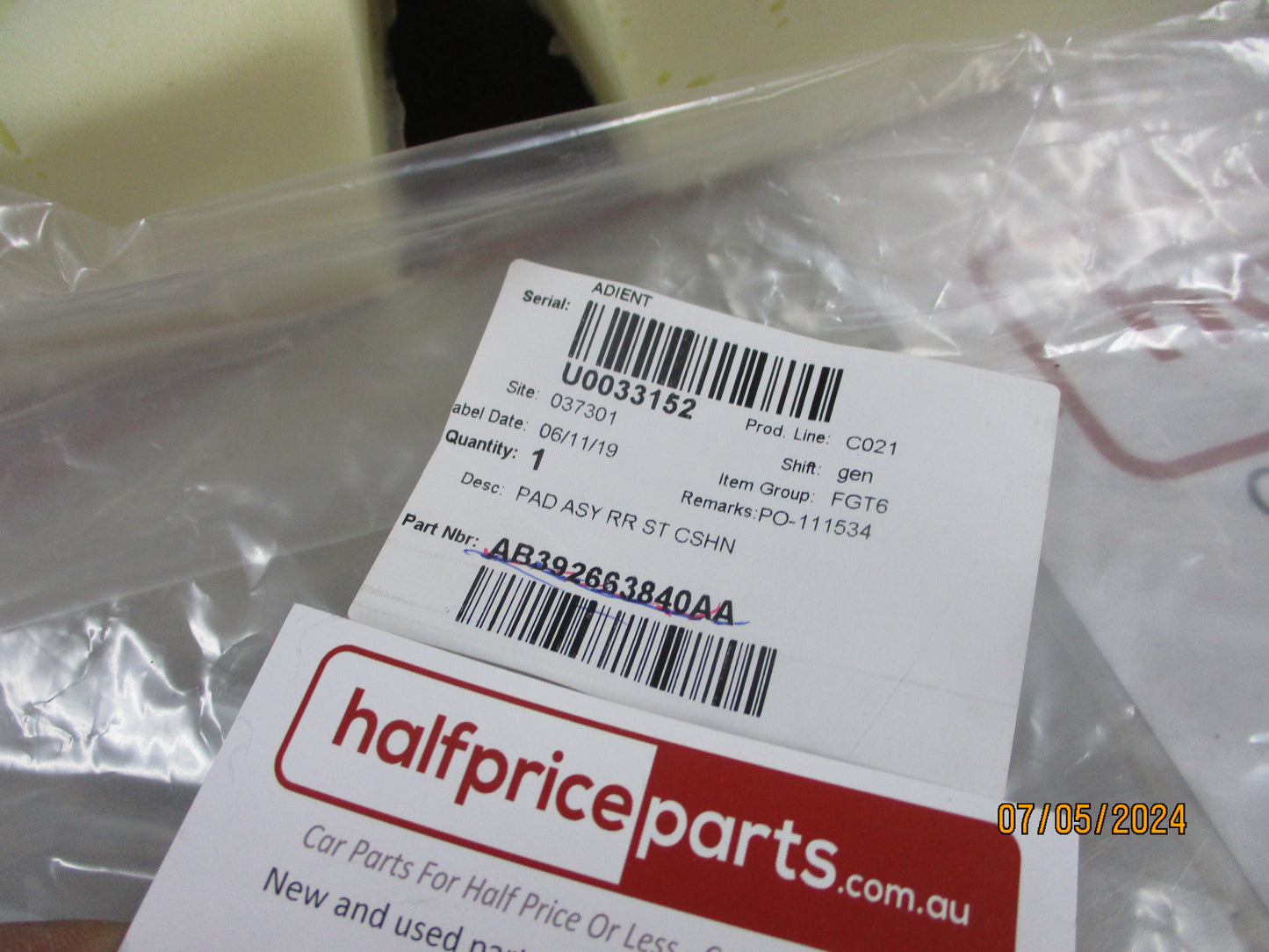 Mazda BT-50/Ford Ranger PX Genuine Dual Cab Rear Seat Cushion New Part
