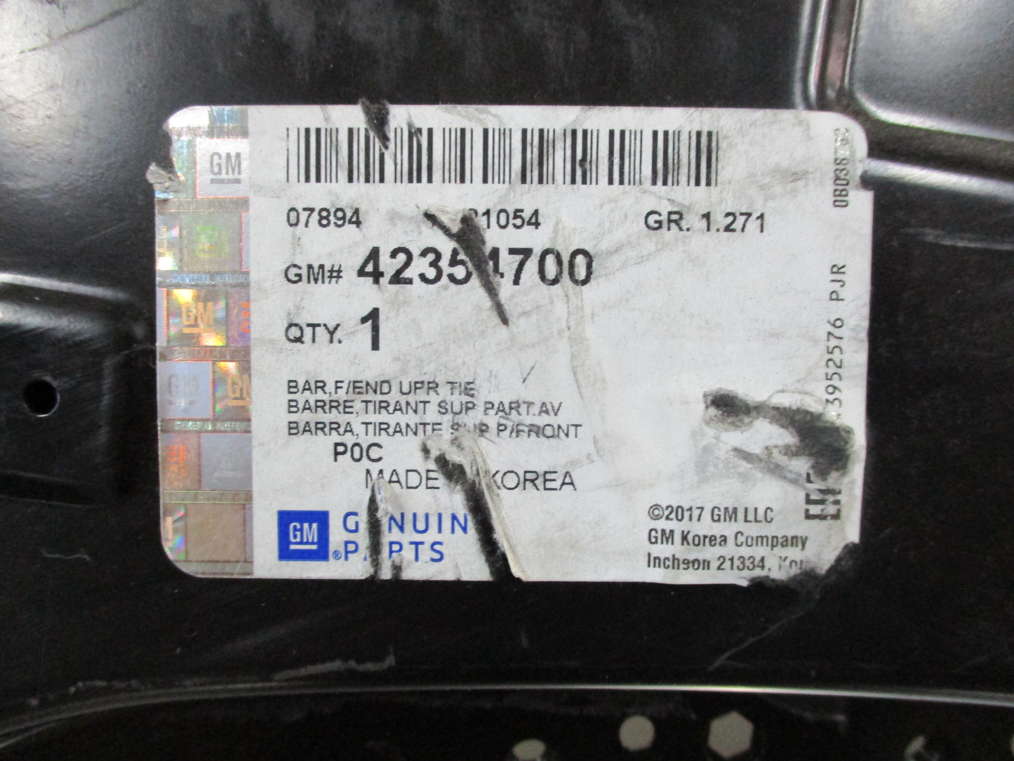 Holden Captiva Genuine Front Upper Tie Bar / Radiator Support New Part