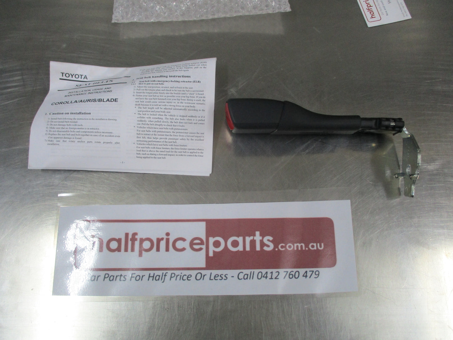 Toyota Corolla Genuine Rear Right Seat Belt Buckle New Part