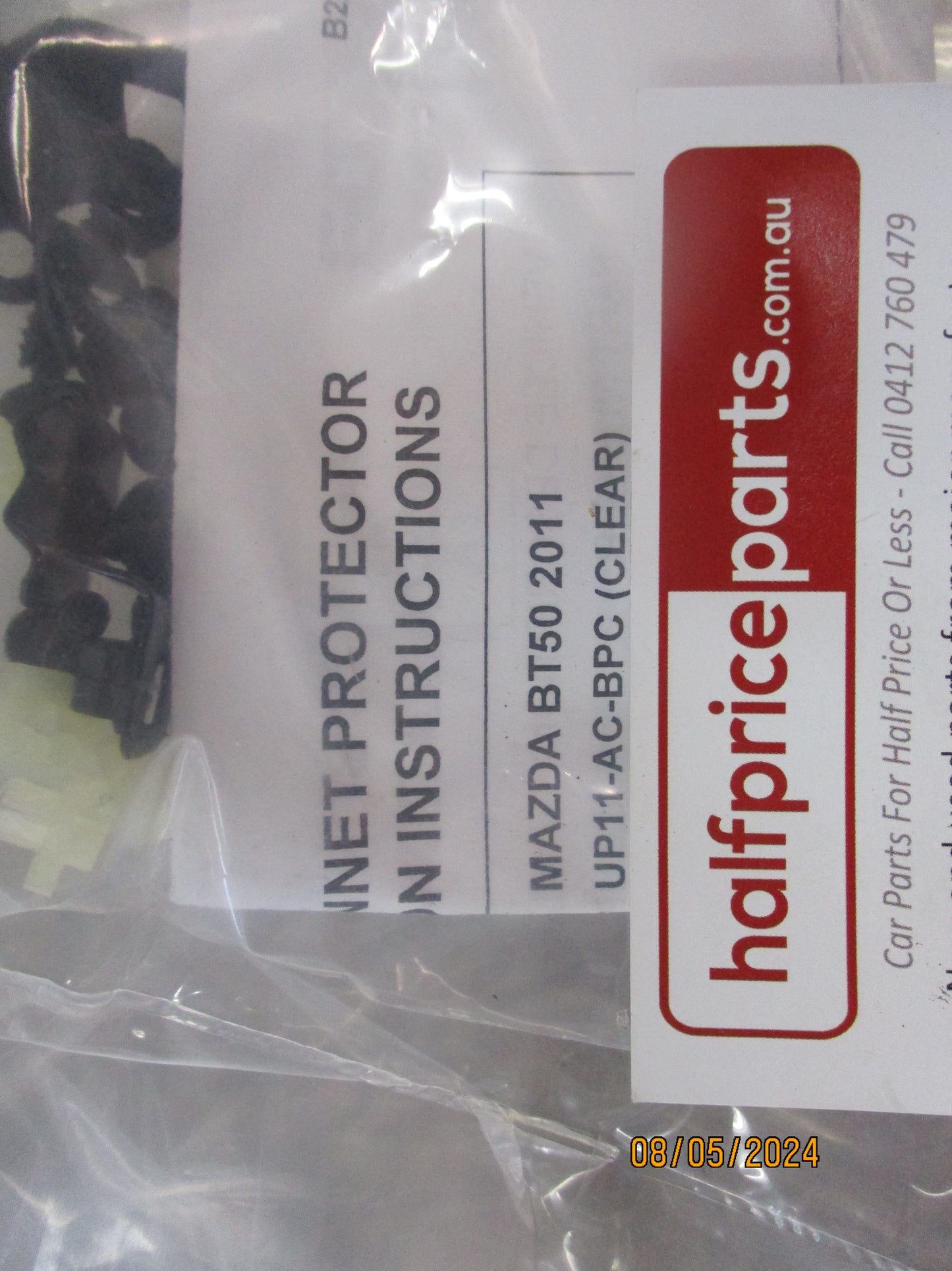 Mazda BT-50 UP-UR Genuine Clear Bonnet Protector Kit New Part