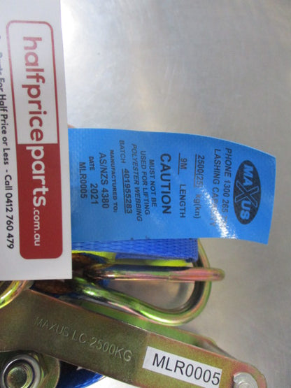 Maxus Ratchet Tie Down Strap 2500kg 9m X 50mm Long New Part