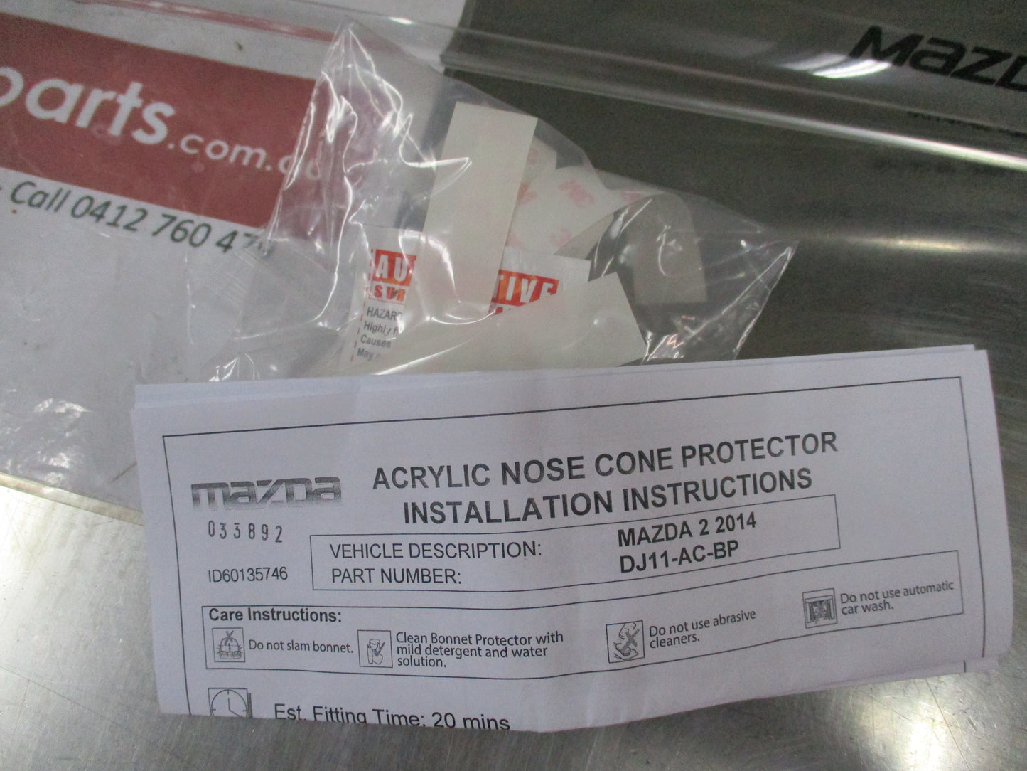 Mazda 2 DJ/DL Genuine Clear Bonnet Protector Kit New Part