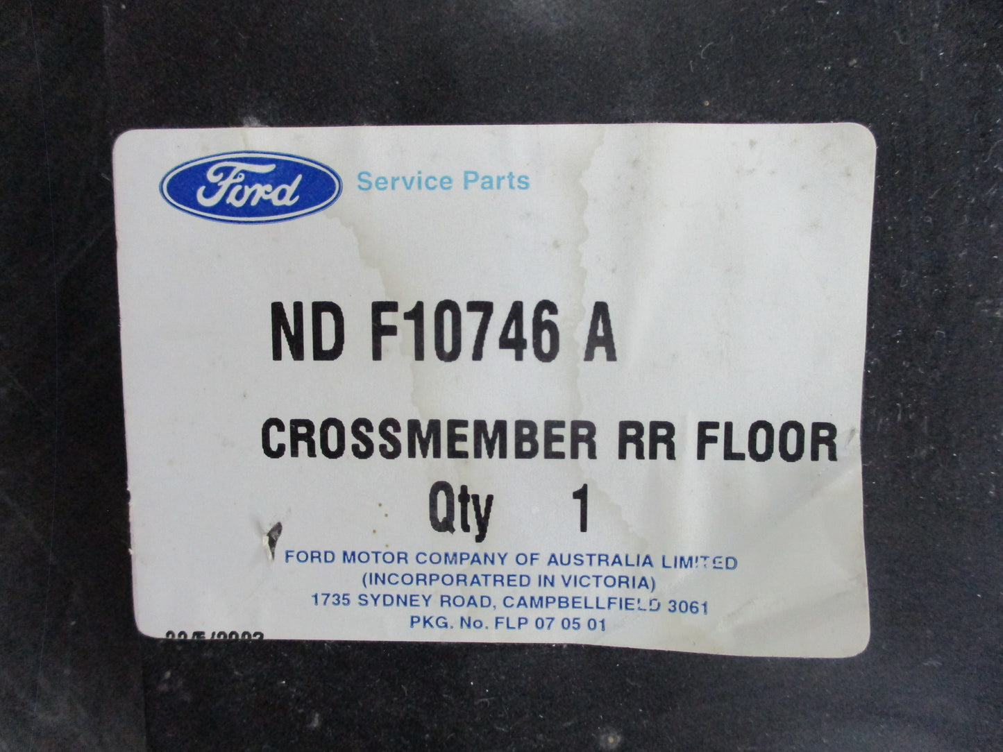 Ford Fairlane Genuine Right Hand Rear Floor Crossmember Panel New Part