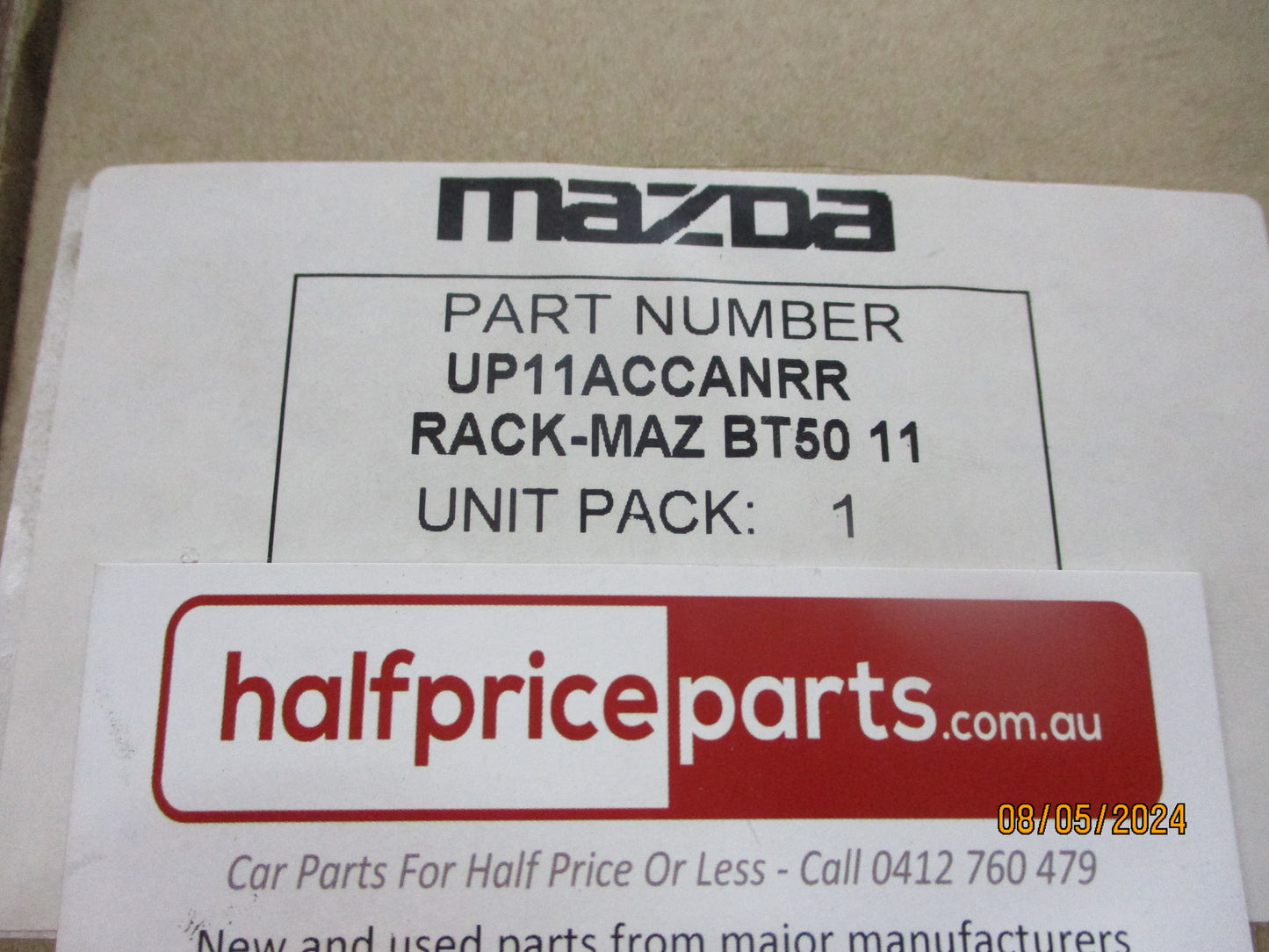 Mazda BT-50 UP Genuine Canopy Roof Rack Kit New Part