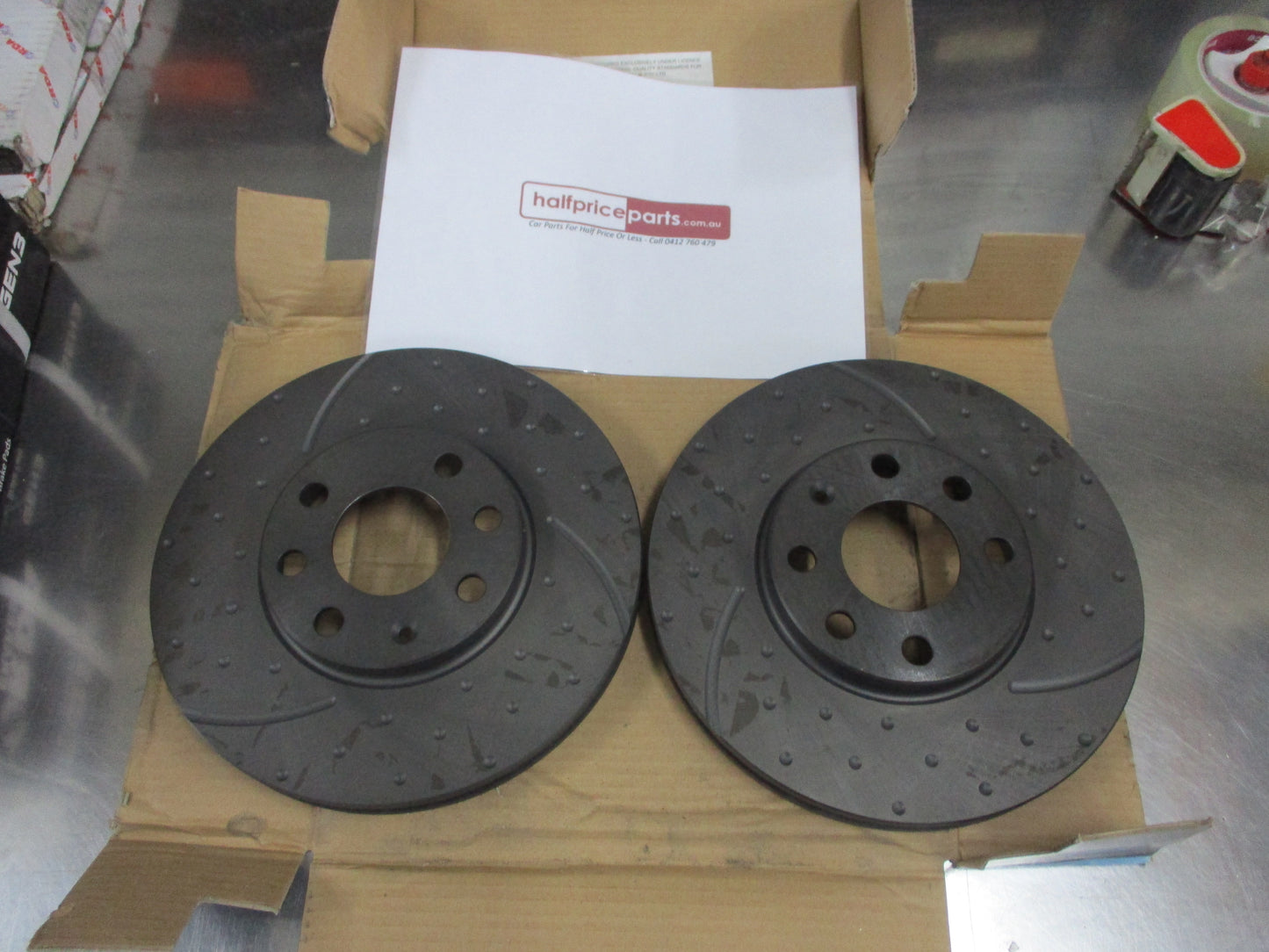 RDA Front Disc Rotors (Pair) Slotted/Dim Suits Holden Astra TS New Part