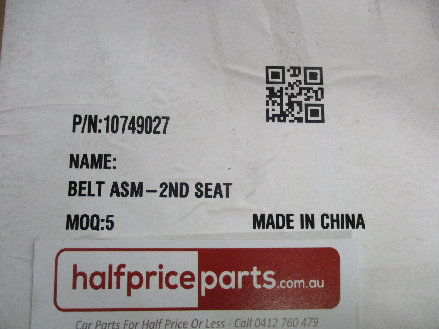 MG HS Genuine Rear (2nd Row) Seat Belt Assembly New Part