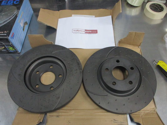 DBA Slotted/Dimpled Front Disc Rotor Suits Ford Focus/Kuga/Volvo (Sold As Pairs Only) New Part