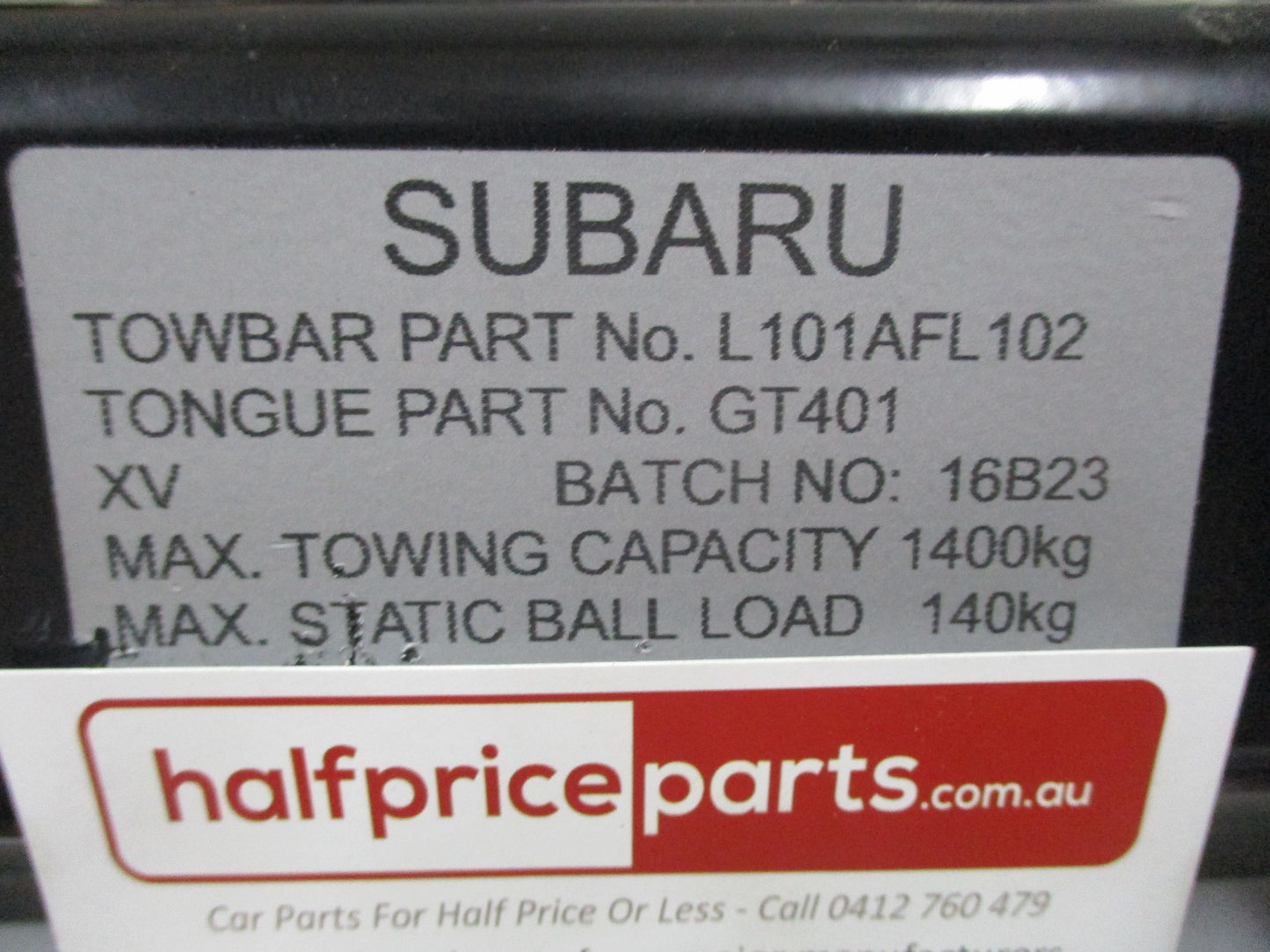 Subaru Crosstrek/XV GU Genuine Detach Tow Bar Kit New Part