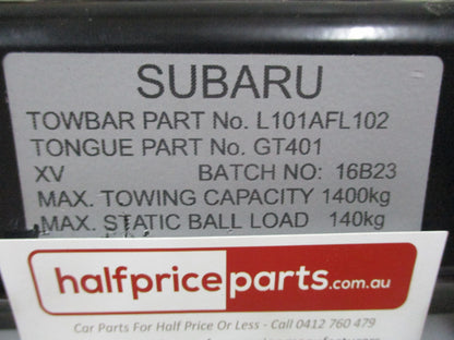 Subaru Crosstrek/XV GU Genuine Detach Tow Bar Kit New Part