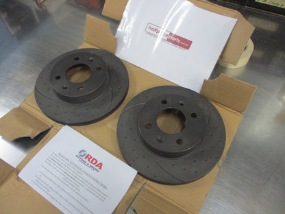 RDA Front Disc Rotors (Pair) Slotted/Dim Suits Hyundai Accent New Part
