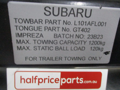 Subaru Impreza Hatch Genuine Tow Bar Kit New Part