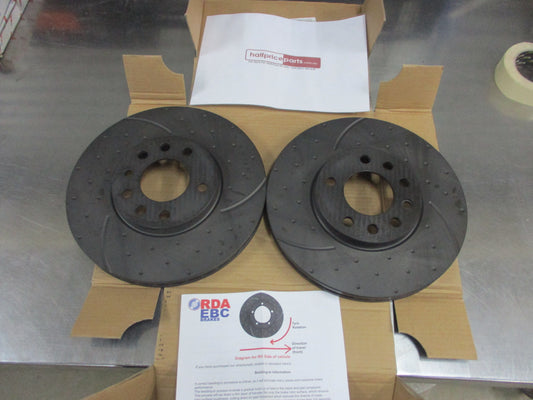 RDA Front Disc Rotors (Pair) Slotted/Dim Suits Holden Vectra JR-JS-JS2 New Part