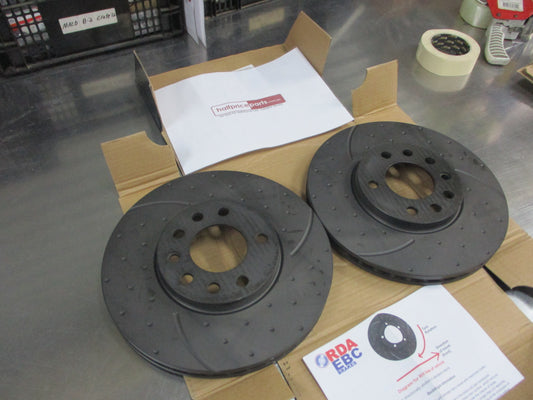 RDA Front Disc Rotors (Pair) Slotted/Dim Suits Holden Vectra JR-JS-JS2 New Part