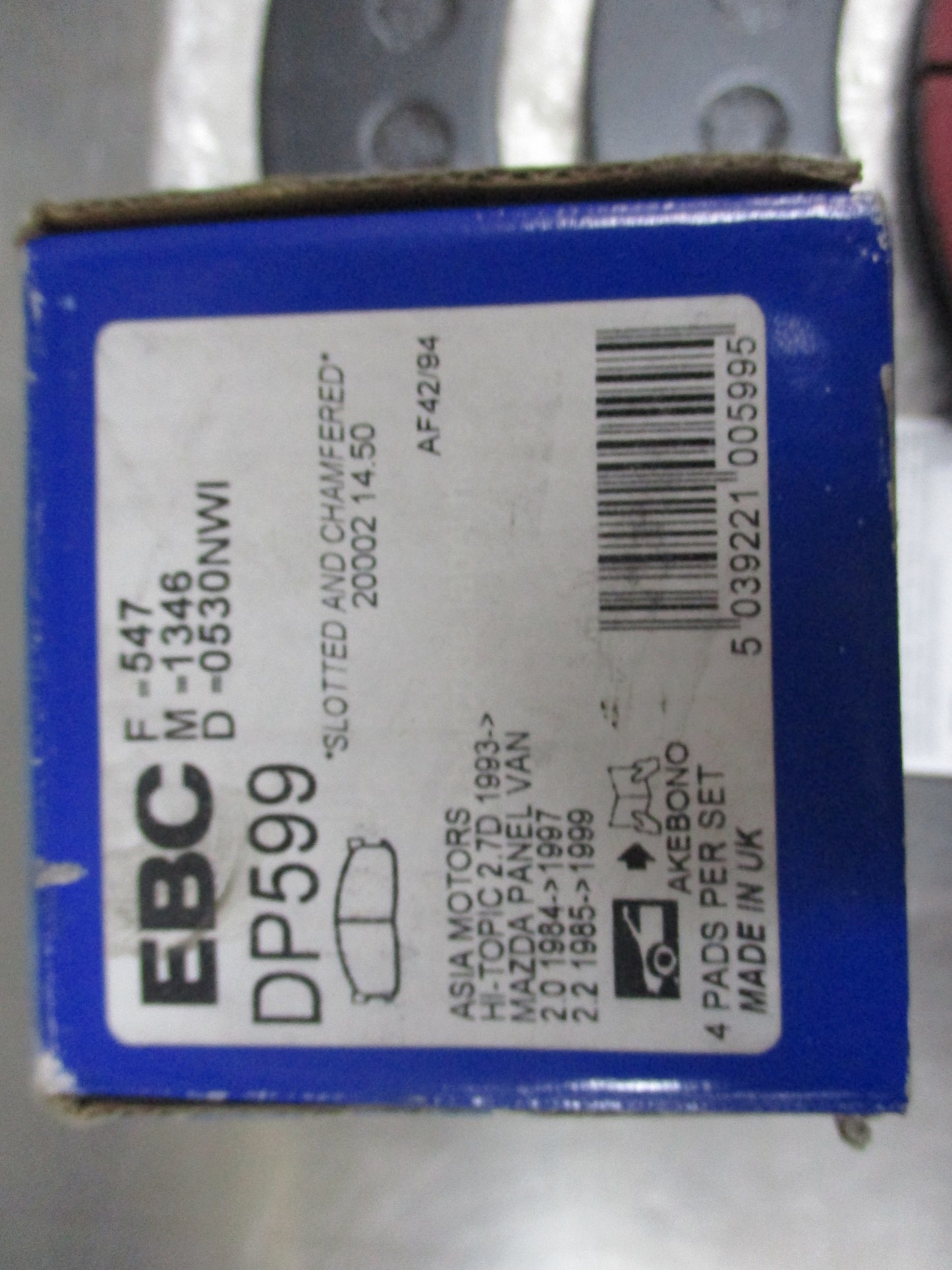 EBC Front Disc Brake Pad Set Suits Mazda E2200 Panel Van New Part