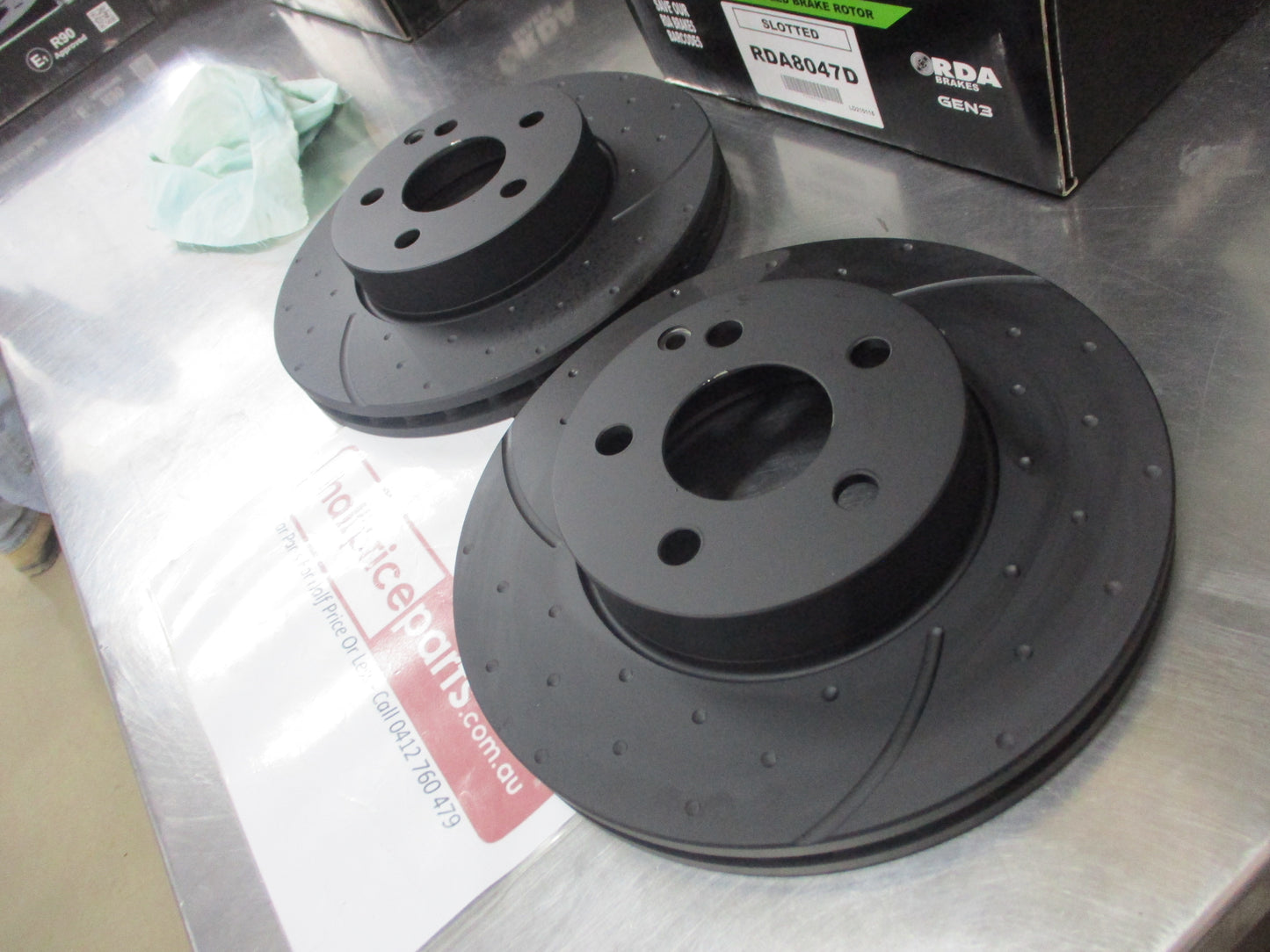 RDA Front Slotted/Dimpled Brake Rotors (Pair) Suits Mercedes Benz W204 C 200 New Part