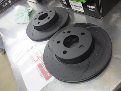 RDA Front Slotted/Dimpled Brake Rotors (Pair) Suits Mercedes Benz W204 C 200 New Part