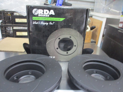 RDA Front Slotted/Dimpled Brake Rotors (Pair) Suits Mercedes Benz W204 C 200 New Part