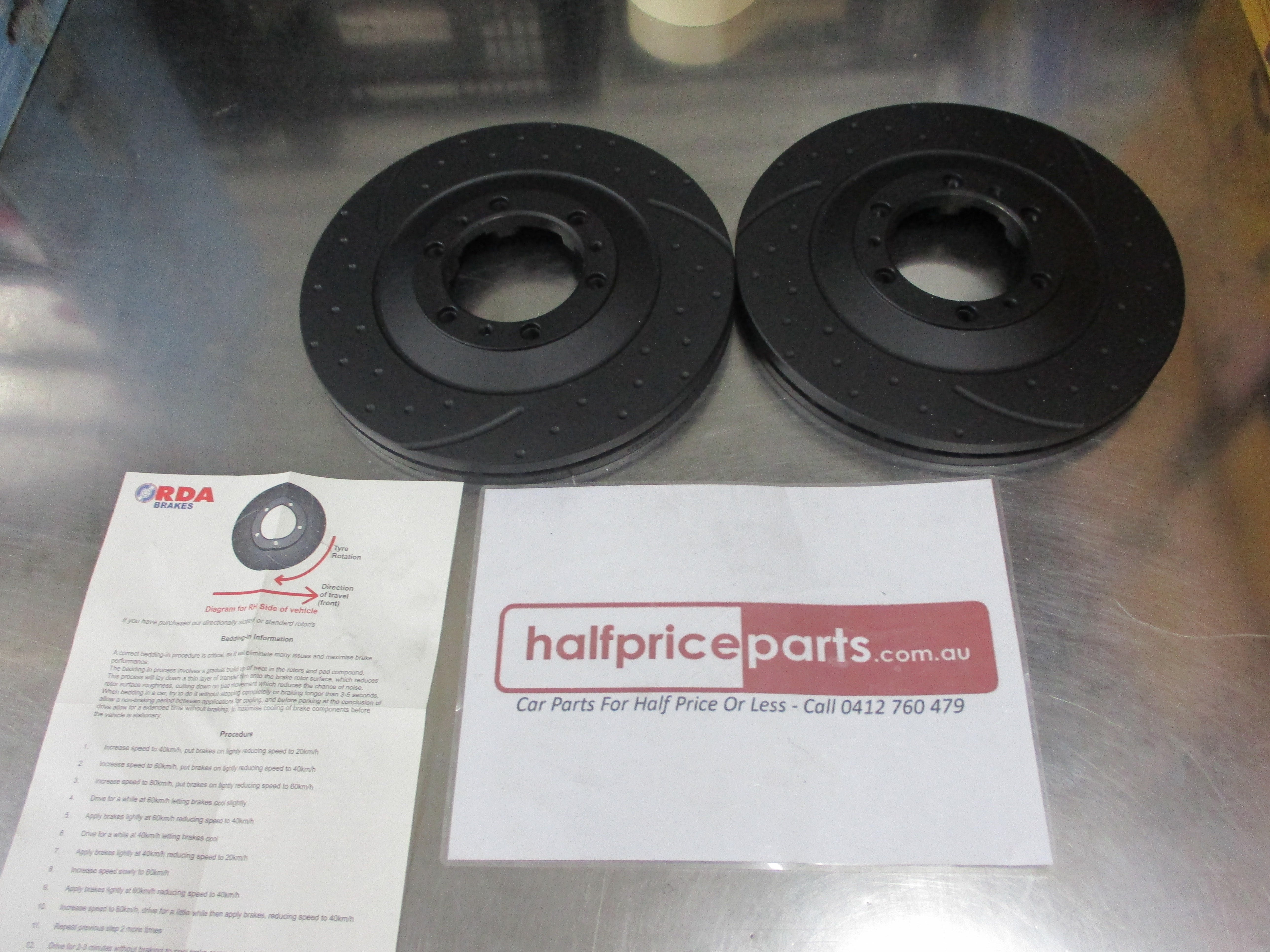 RDA Rear Slotted/Dimpled Disc Rotor (Pair) Suits WRX-XV-Liberty-Imprez ...